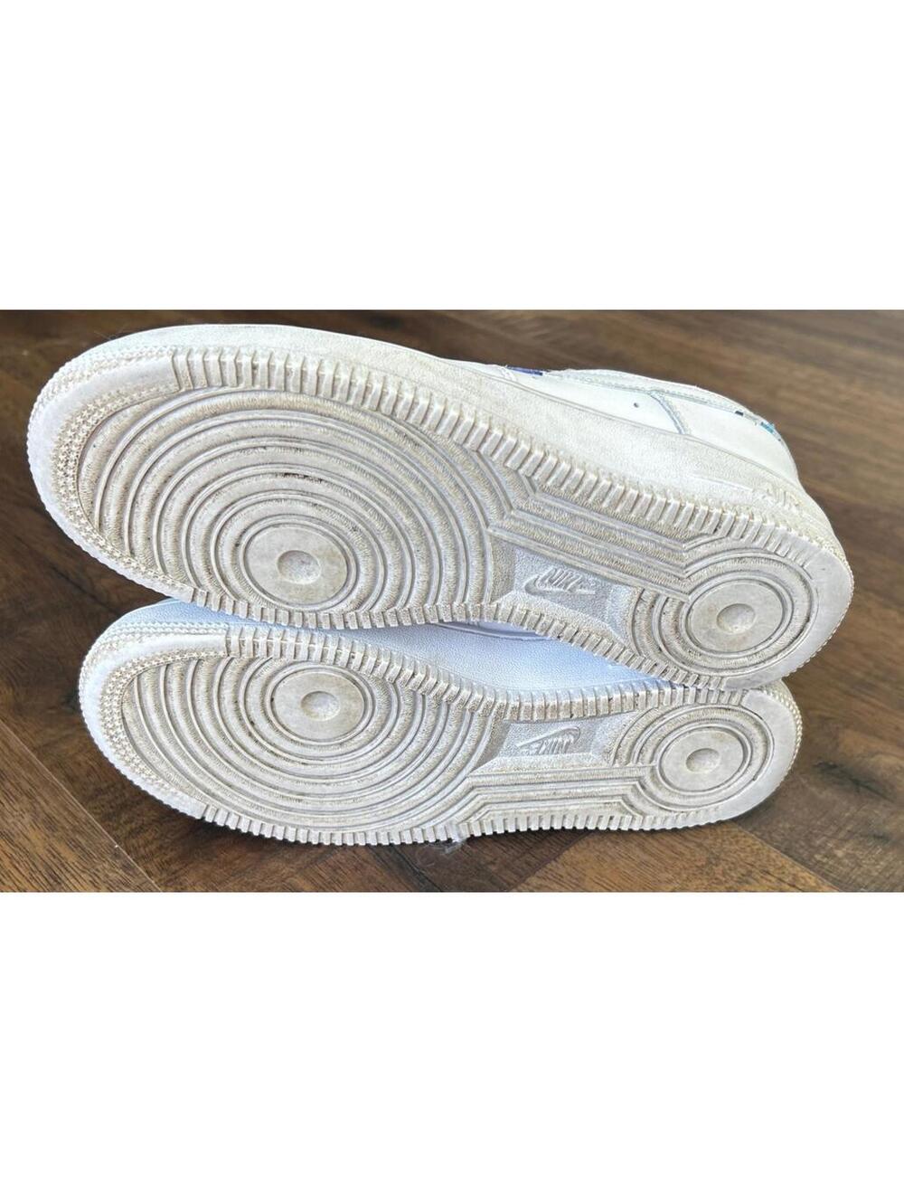 Nike Womens Sz 7 Air Force 1 Low Custom Blue Butterfly White Sneakers DD8959-100 - Picture 12 of 12